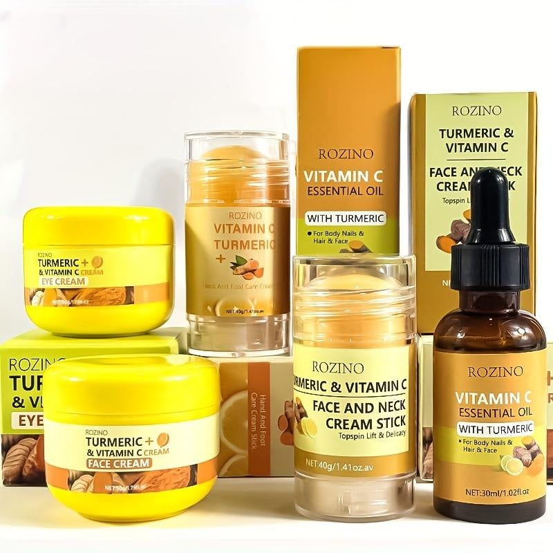ROZINO Turmeric Face Mask Set - Brightening, Hydrating & Oil Control