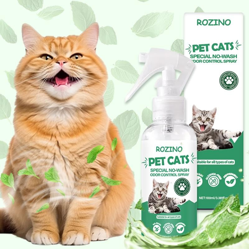 ROZINO Green Power Cat Spray - Odor-Free & Natural Grooming Spray
