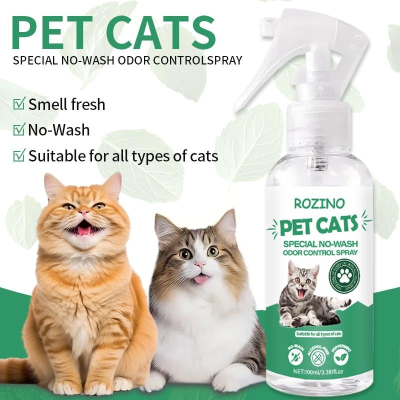 ROZINO Green Power Cat Spray - Odor-Free & Natural Grooming Spray