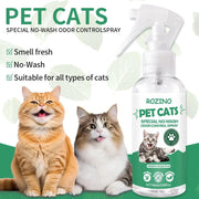 ROZINO Green Power Cat Spray - Odor-Free & Natural Grooming Spray