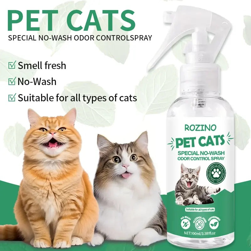 ROZINO Green Power Cat Spray - Odor-Free & Natural Grooming Spray