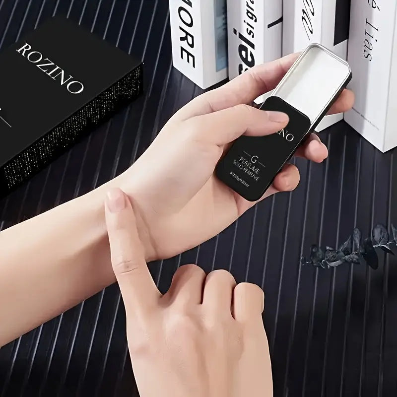 ROZINO Solid Perfume Wax - Unisex Long Lasting Fragrance, Black 7cm