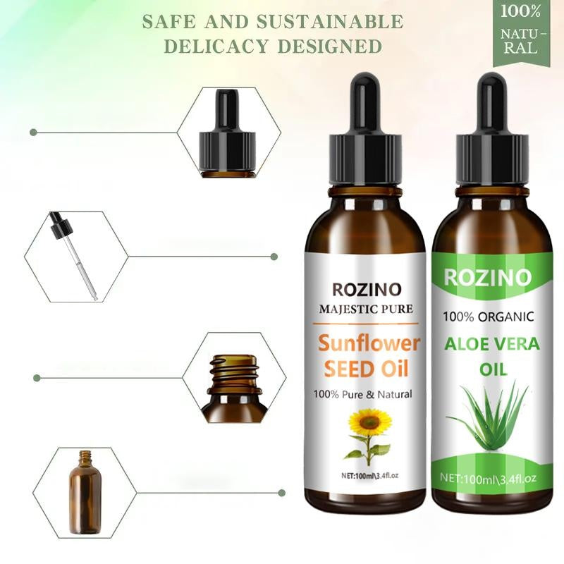 Rozino Pure Aloe Vera Essential Oil - Hair Treatment & Fragrance, 100ml
