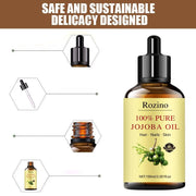 Rozino 100% Pure Jojoba Oil - No Rinse Fast Absorbing Body & Massage Oil