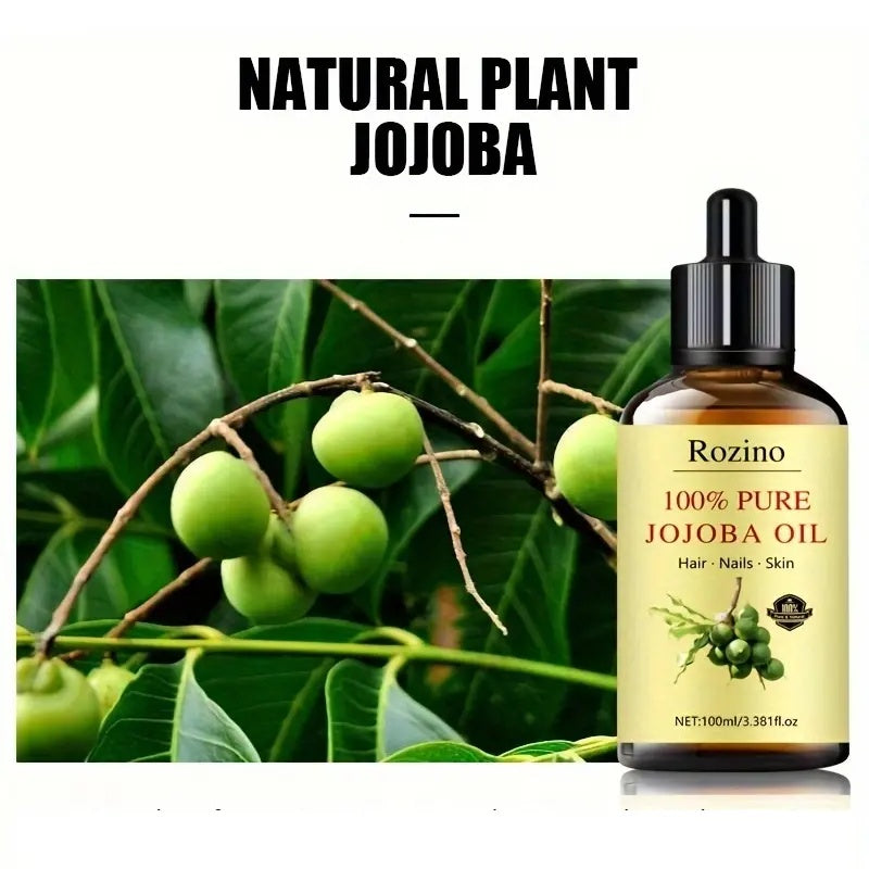 Rozino 100% Pure Jojoba Oil - No Rinse Fast Absorbing Body & Massage Oil