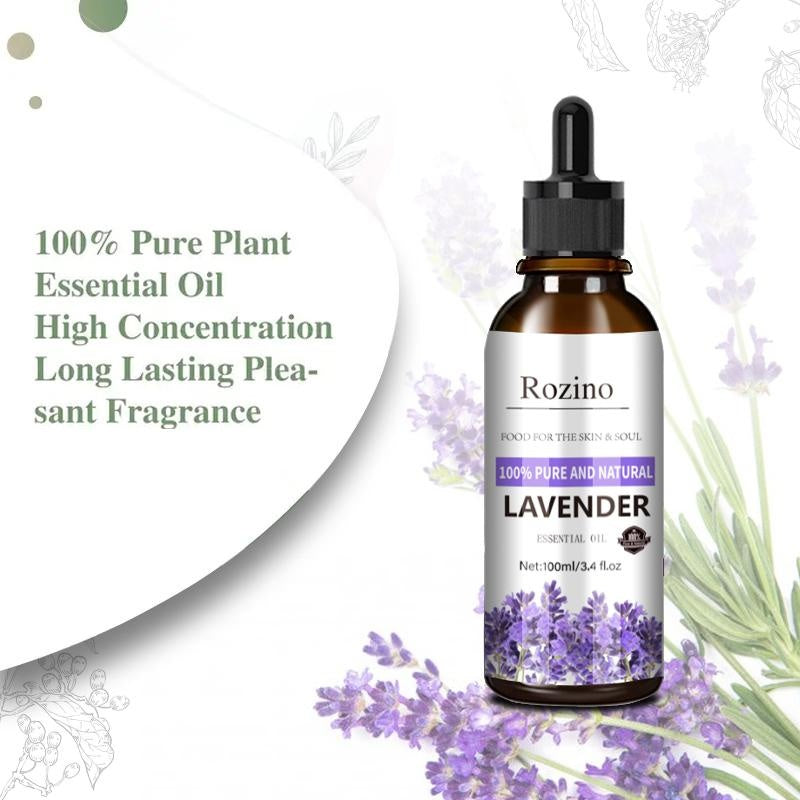 Rozino Pure Natural Lavender Essential Oil - Scalp & Skin Soothing Serum, 100ml