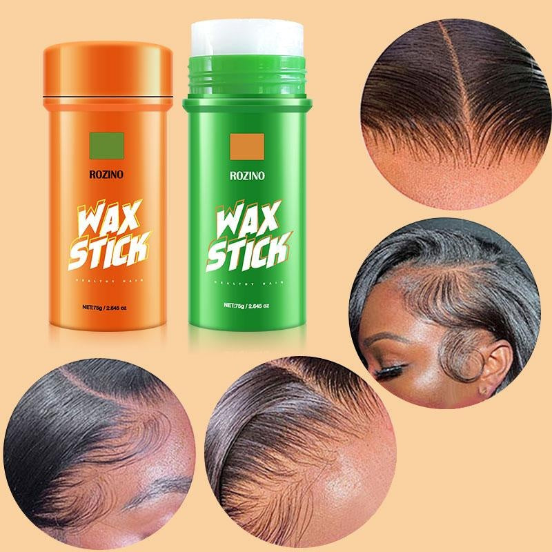 ROZINO 2-Piece Hair Wax Stick with Coconut Oil for Flyaways & Edge Frizz