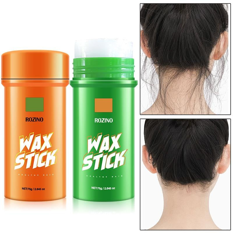 ROZINO 2-Piece Hair Wax Stick with Coconut Oil for Flyaways & Edge Frizz