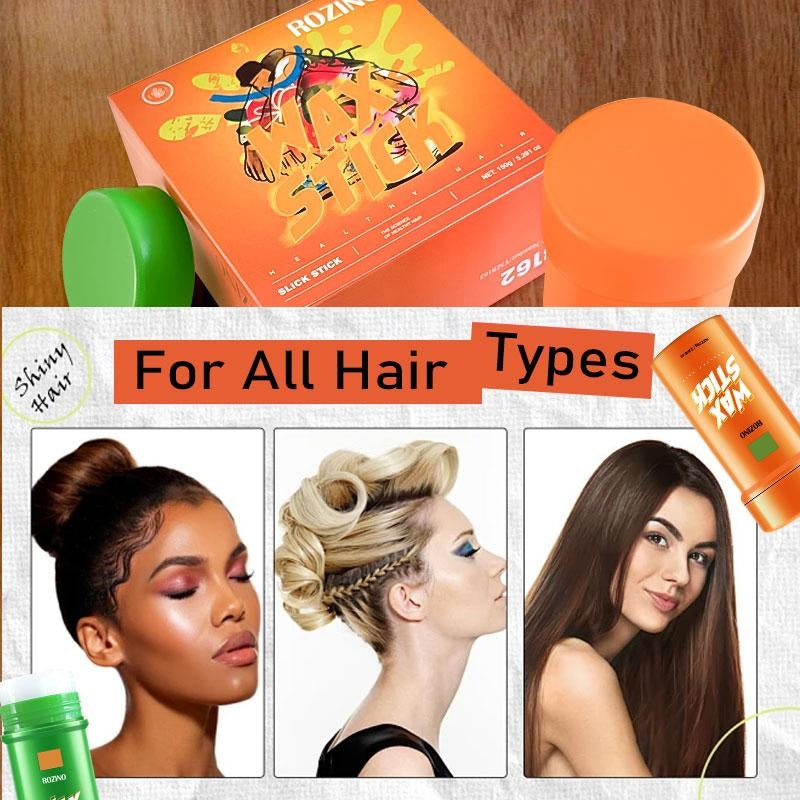 ROZINO 2-Piece Hair Wax Stick with Coconut Oil for Flyaways & Edge Frizz