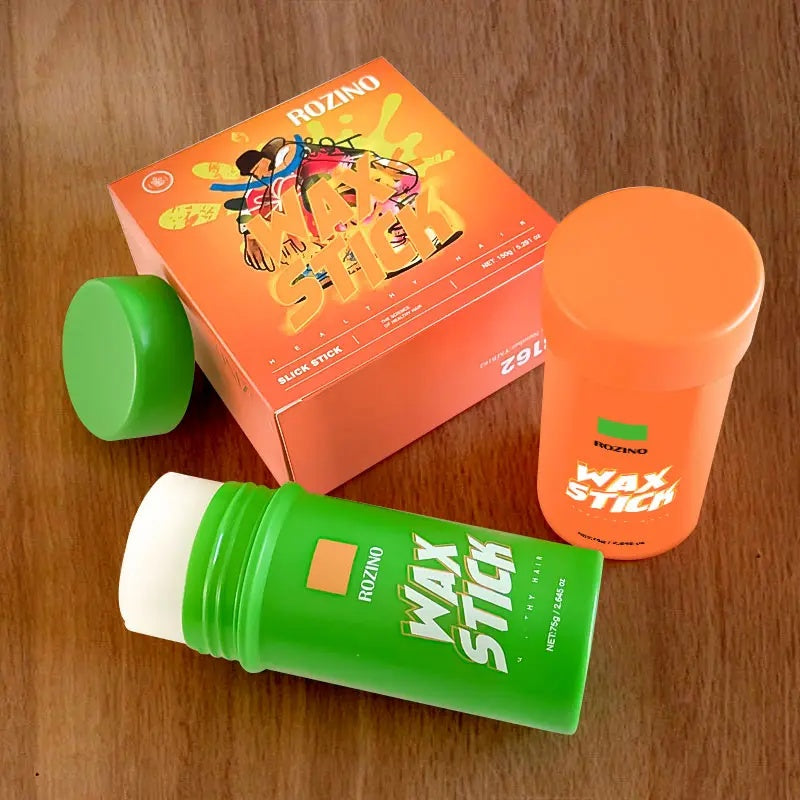 ROZINO 2-Piece Hair Wax Stick with Coconut Oil for Flyaways & Edge Frizz