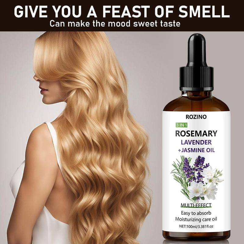 ROZINO 3-in-1 Rosemary, Lavender & Jasmine Body Oil - Moisturizing, 100ml