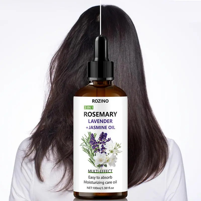 ROZINO 3-in-1 Rosemary, Lavender & Jasmine Body Oil - Moisturizing, 100ml