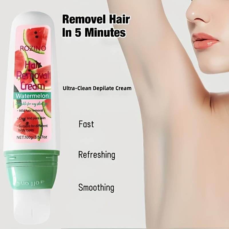 Rozino 3-in-1 Watermelon Hair Removal Cream - Remove, Moisturize & Soothe