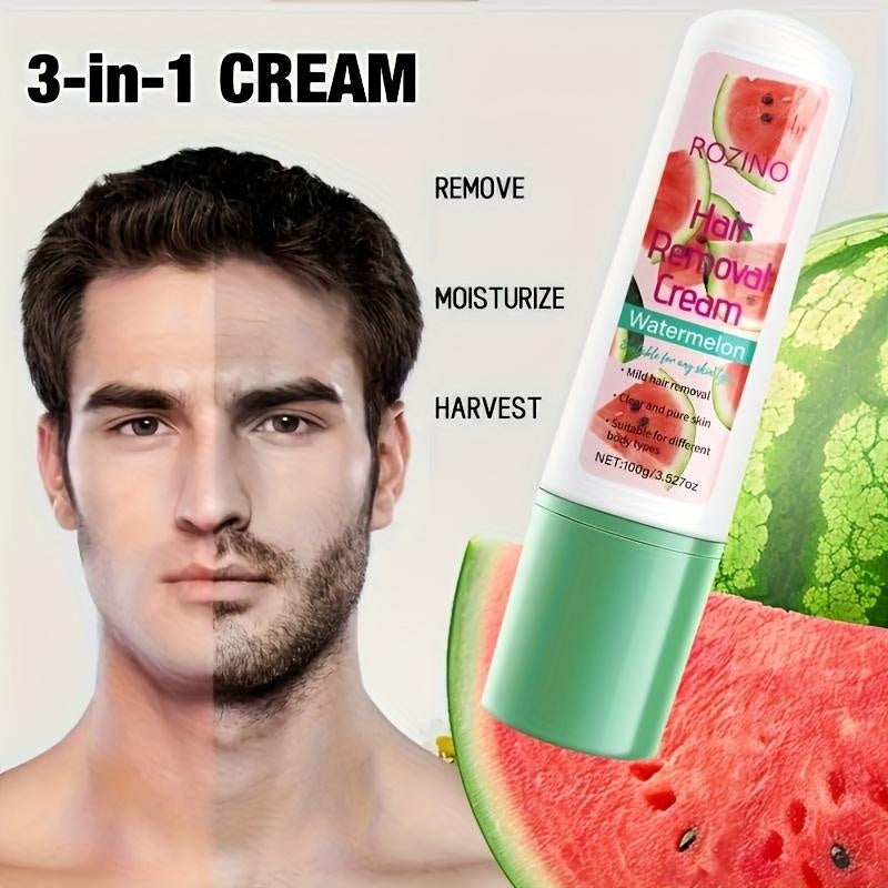 Rozino 3-in-1 Watermelon Hair Removal Cream - Remove, Moisturize & Soothe