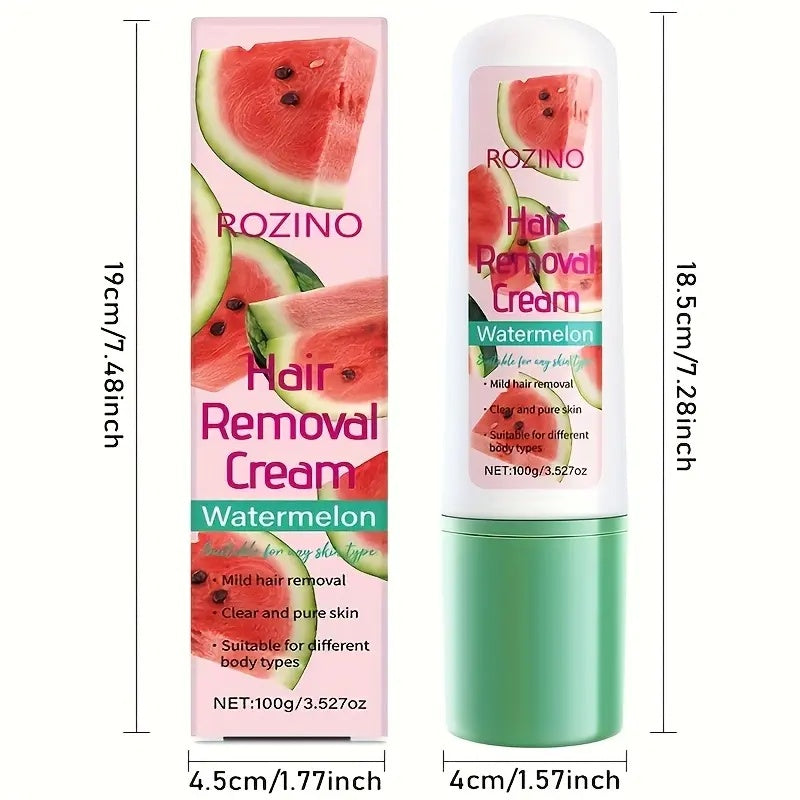 Rozino 3-in-1 Watermelon Hair Removal Cream - Remove, Moisturize & Soothe