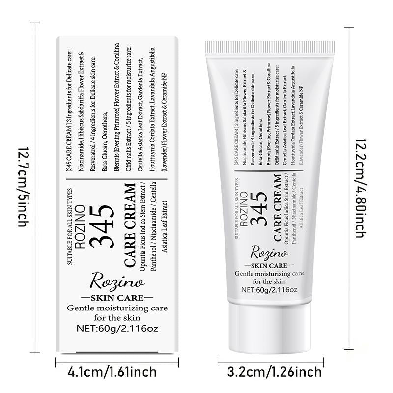 ROZINO 345 Care Cream - Gentle Facial Moisturizer for All Skin Types, 60g