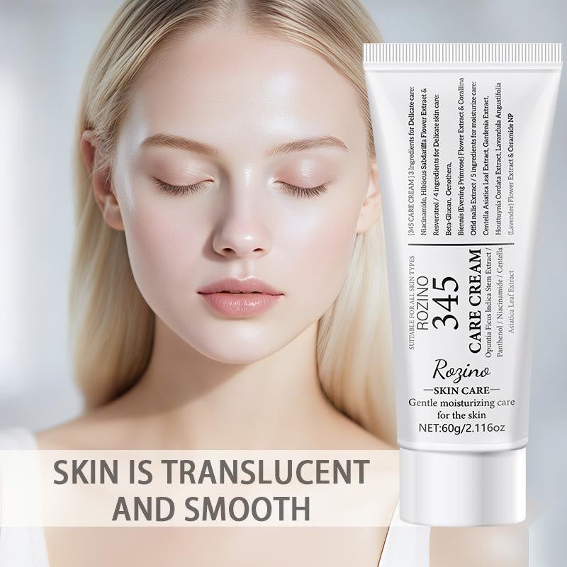 ROZINO 345 Care Cream - Gentle Facial Moisturizer for All Skin Types, 60g