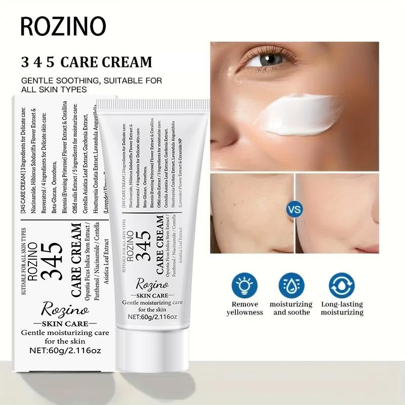 ROZINO 345 Care Cream - Gentle Facial Moisturizer for All Skin Types, 60g
