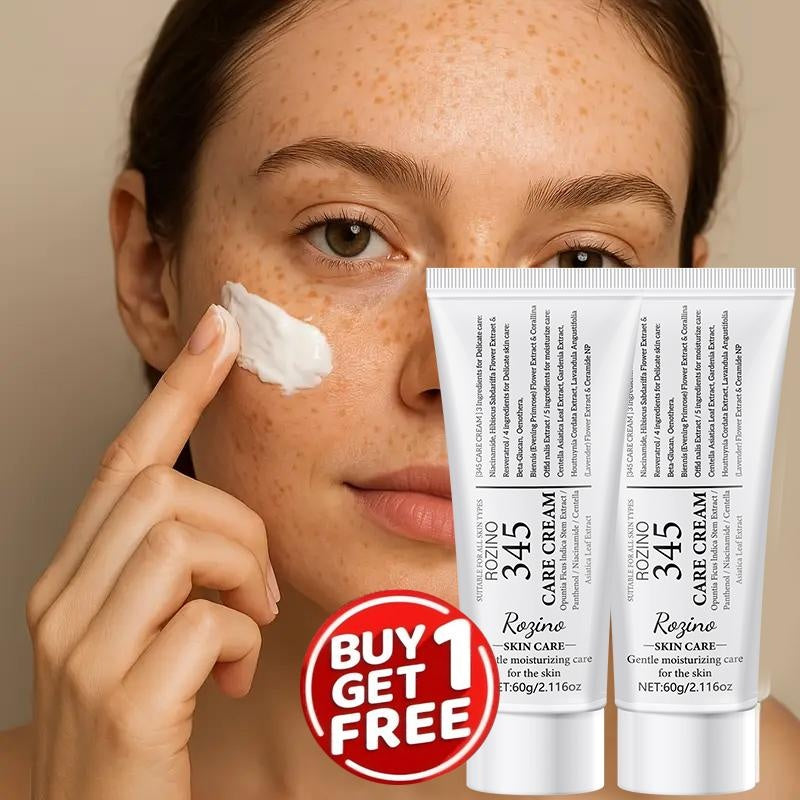 ROZINO 345 Care Cream - Gentle Facial Moisturizer for All Skin Types, 60g