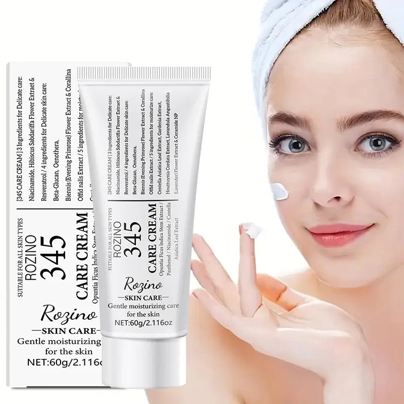 ROZINO 345 Care Cream - Gentle Facial Moisturizer for All Skin Types, 60g