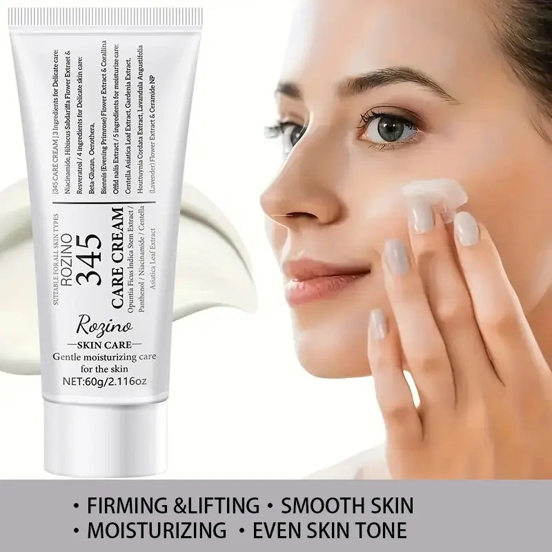 ROZINO 345 Care Cream - Gentle Facial Moisturizer for All Skin Types, 60g