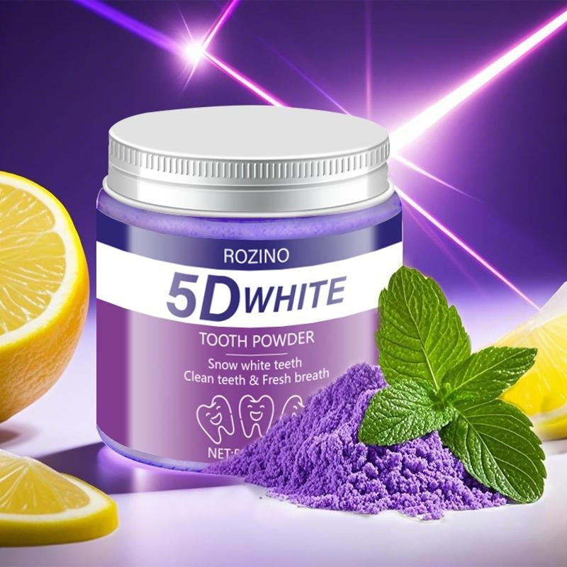 ROZINO 5D White Tooth Powder - Activated Charcoal Whitening - 50g