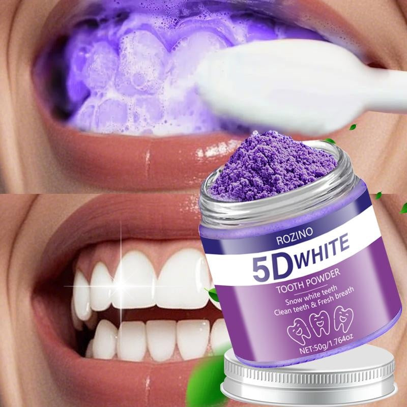 ROZINO 5D White Tooth Powder - Activated Charcoal Whitening - 50g