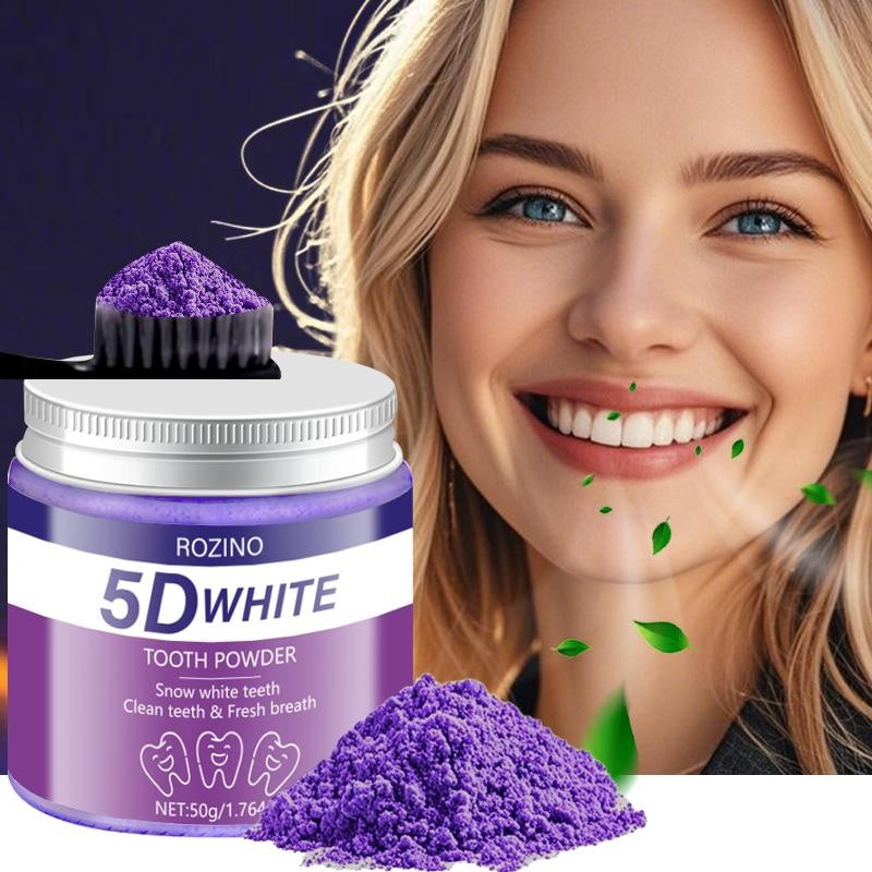 ROZINO 5D White Tooth Powder - Activated Charcoal Whitening - 50g