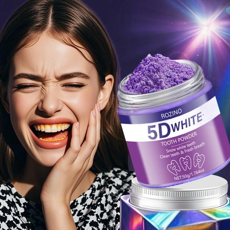 ROZINO 5D White Tooth Powder - Activated Charcoal Whitening - 50g
