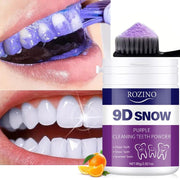 ROZINO 9D Snow Purple Teeth Whitening Powder - Fresh Breath & Enamel Support, 80g