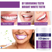 ROZINO 9D Snow Purple Teeth Whitening Powder - Fresh Breath & Enamel Support, 80g