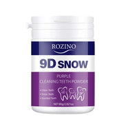 ROZINO 9D Snow Purple Teeth Whitening Powder - Fresh Breath & Enamel Support, 80g