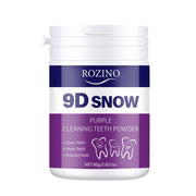 ROZINO 9D Snow Purple Teeth Whitening Powder - Fresh Breath & Enamel Support, 80g