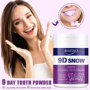 ROZINO 9D Snow Purple Teeth Whitening Powder - Fresh Breath & Enamel Support, 80g