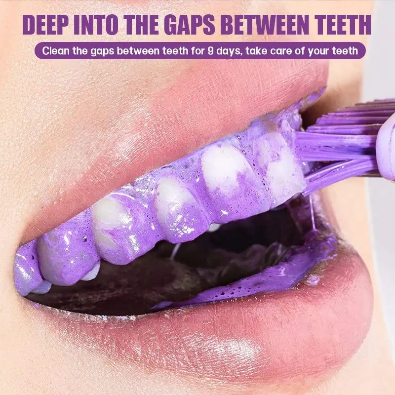 ROZINO 9D Snow Purple Teeth Whitening Powder - Fresh Breath & Enamel Support, 80g