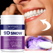 ROZINO 9D Snow Purple Teeth Whitening Powder - Fresh Breath & Enamel Support, 80g