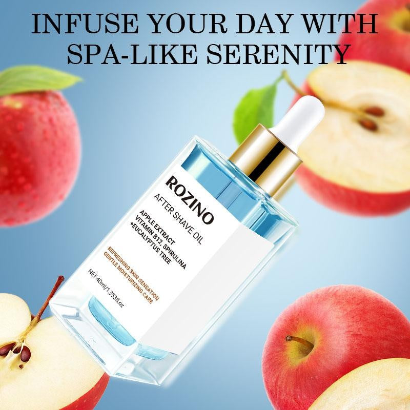 ROZINO After Shave Oil for Sensitive Skin - Apple Extract, Vitamin B3, Spirulina & Eucalyptus - 40ml
