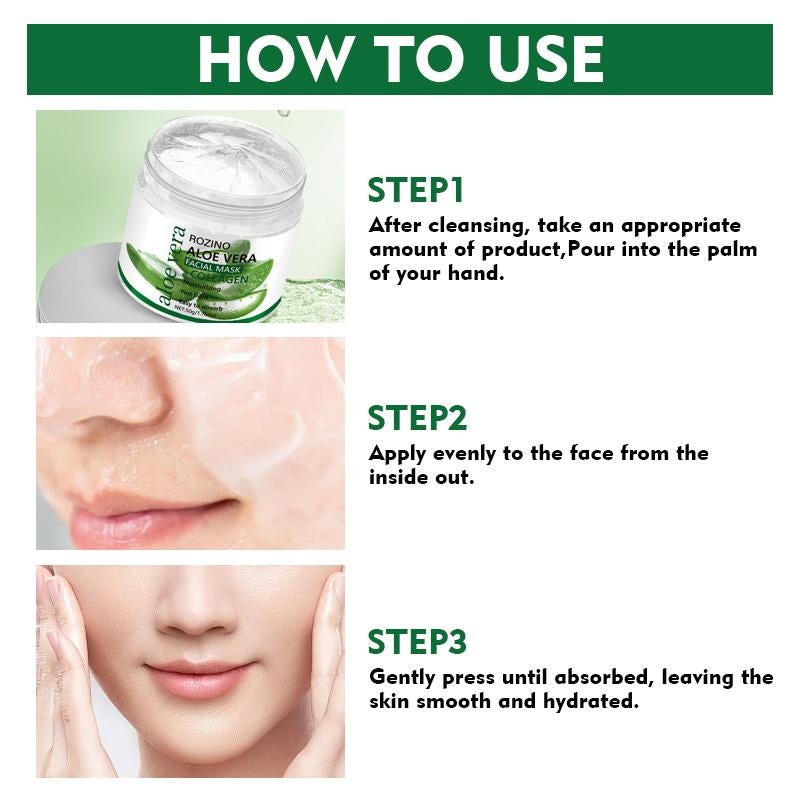 Rozino Aloe Vera & Collagen Facial Mask - Moisturizing Night Care - 50g