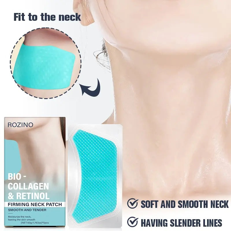 Rozino Bio-Collagen & Retinol Firming Neck Patches - Anti-Wrinkle Silicone Pads