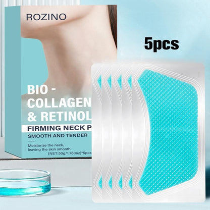 Rozino Bio-Collagen & Retinol Firming Neck Patch for Neck Firming and Tightening Anti-Wrinkle Patches to Smooth Skin Invisible Silicone Pads for Wrinkles