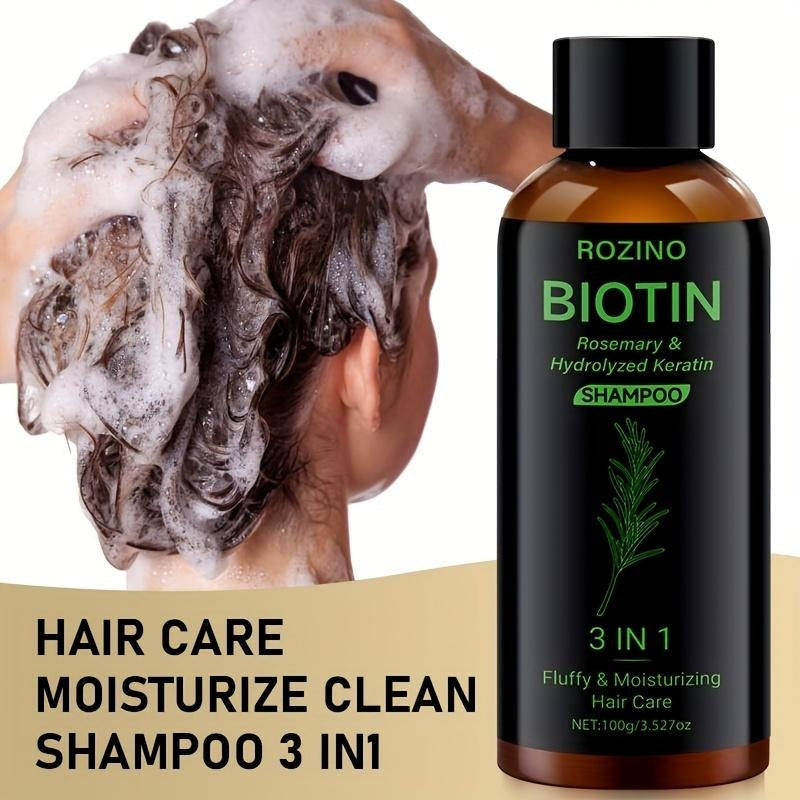 Rozino Biotin & Rosemary 3-in-1 Shampoo with Hydrolyzed Keratin