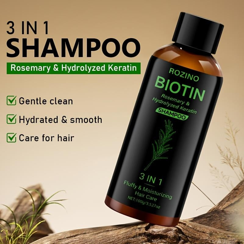 Rozino Biotin & Rosemary 3-in-1 Shampoo with Hydrolyzed Keratin