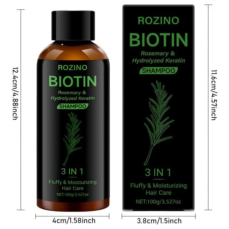 Rozino Biotin & Rosemary 3-in-1 Shampoo with Hydrolyzed Keratin