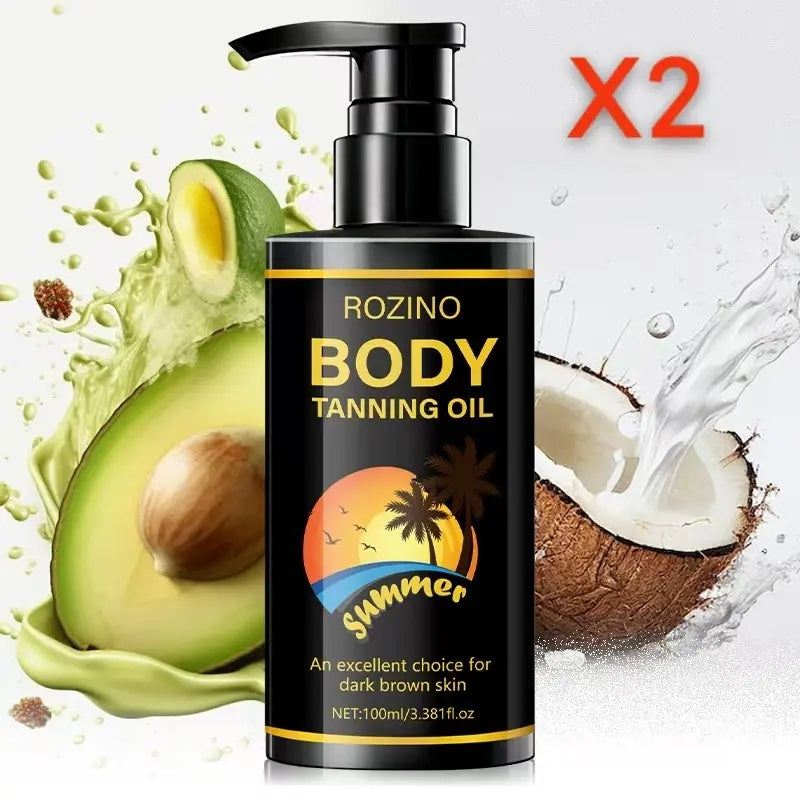 ROZINO Body Tanning Oil - Sunless Self Tanner Bronzing Lotion
