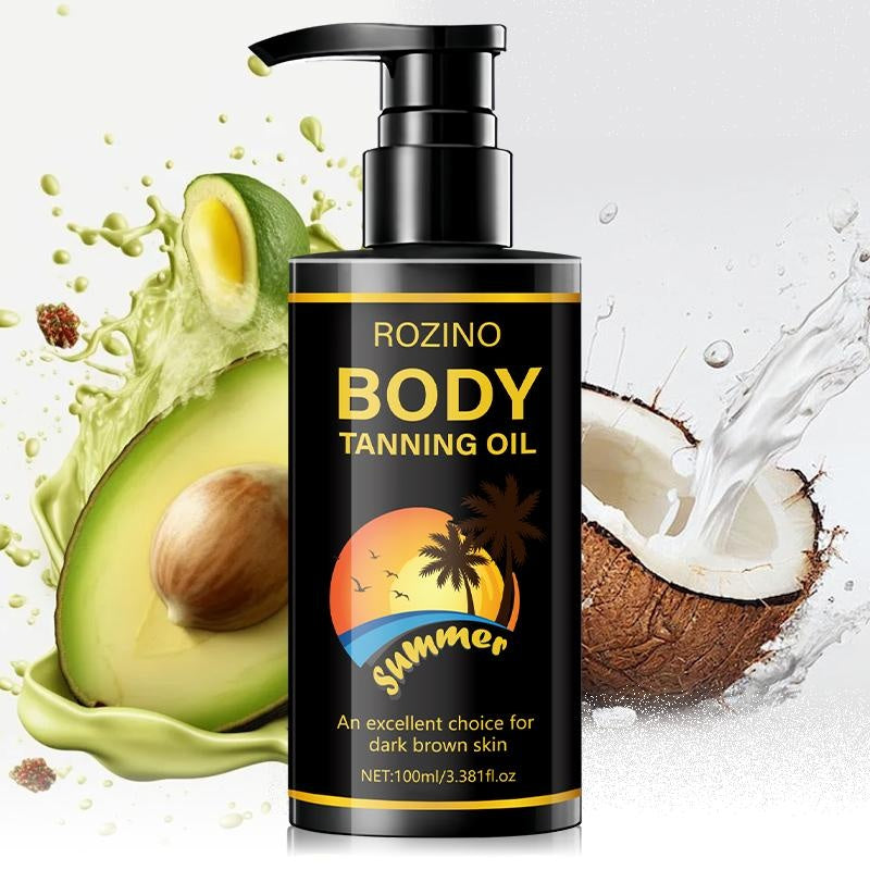 ROZINO Body Tanning Oil - Sunless Self Tanner Bronzing Lotion