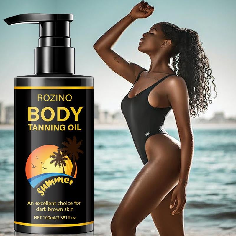 ROZINO Body Tanning Oil - Sunless Self Tanner Bronzing Lotion