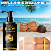 ROZINO Body Tanning Oil - Sunless Self Tanner Bronzing Lotion