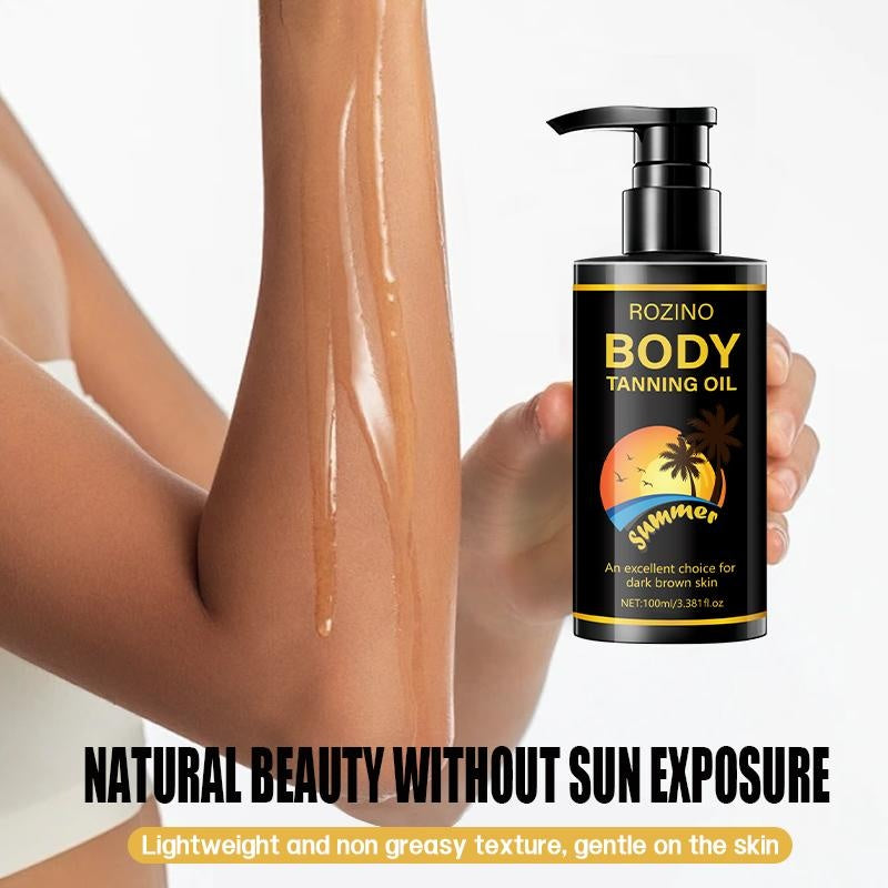 ROZINO Body Tanning Oil - Sunless Self Tanner Bronzing Lotion