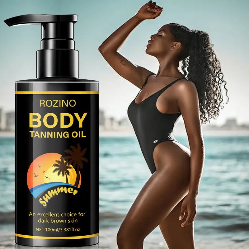 ROZINO Body Tanning Oil - Sunless Self Tanner Bronzing Lotion