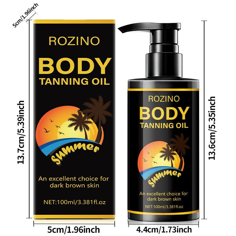 ROZINO Body Tanning Oil - Sunless Self Tanner Bronzing Lotion